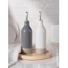 imagefamiware Milkyway 16oz Ceramic Olive Oil Dispenser Bottle Olive Oil and Vinegar Dispenser Bottle Set of 2 with Stainless Steel Pourers Suitable for Storage Vinegar Liquids Dark GrayWhite and Dark Gray