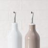imagefamiware Milkyway 16oz Ceramic Olive Oil Dispenser Bottle Olive Oil and Vinegar Dispenser Bottle Set of 2 with Stainless Steel Pourers Suitable for Storage Vinegar Liquids Dark GrayLight Gray and Cinnamon Brown