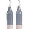 imagefamiware Milkyway 16oz Ceramic Olive Oil Dispenser Bottle Olive Oil and Vinegar Dispenser Bottle Set of 2 with Stainless Steel Pourers Suitable for Storage Vinegar Liquids Dark GrayDark Gray