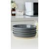 imagefamiware Saturn 4 Pieces Pasta Bowls Set 875 inch Salad Bowls Stackable Large Capacity Perfect for Your Friend for Housewarming Thanksgiving Cinnamon BrownDark Gray