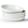imagefamiware Saturn 4 Pieces Pasta Bowls Set 875 inch Salad Bowls Stackable Large Capacity Perfect for Your Friend for Housewarming Thanksgiving Cinnamon BrownWhite