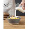 imagefamiware Saturn 4 Pieces Pasta Bowls Set 875 inch Salad Bowls Stackable Large Capacity Perfect for Your Friend for Housewarming Thanksgiving Cinnamon BrownDark Gray