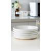 imagefamiware Saturn 4 Pieces Pasta Bowls Set 875 inch Salad Bowls Stackable Large Capacity Perfect for Your Friend for Housewarming Thanksgiving Cinnamon BrownWhite