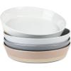 imagefamiware Saturn 4 Pieces Pasta Bowls Set 875 inch Salad Bowls Stackable Large Capacity Perfect for Your Friend for Housewarming Thanksgiving Cinnamon BrownMulticolor