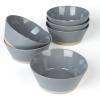 imagefamiware Saturn 4 Pieces Pasta Bowls Set 875 inch Salad Bowls Stackable Large Capacity Perfect for Your Friend for Housewarming Thanksgiving Cinnamon BrownDark Gray