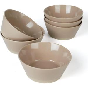 imagefamiware Saturn 4 Pieces Pasta Bowls Set 875 inch Salad Bowls Stackable Large Capacity Perfect for Your Friend for Housewarming Thanksgiving Cinnamon BrownCinnamon Brown