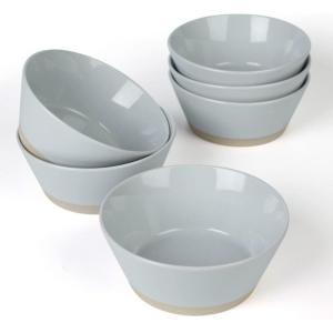 imagefamiware Saturn 4 Pieces Pasta Bowls Set 875 inch Salad Bowls Stackable Large Capacity Perfect for Your Friend for Housewarming Thanksgiving Cinnamon BrownLight Gray