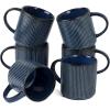 imagefamiware Coffee Mug Set for 6 Star 12 oz Catering Mugs Cup Set with Handle for Coffee Tea Cocoa Milk  Ceramic Stoneware Drinkware Set Matte GreyStarNebulas Blue