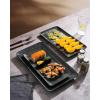 imagefamiware Serving Platter Rectangular 1567141126inch Serving Dishes for Entertaining Dishwasher Safe Stoneware Serving Trays for Party Food Turkey Snack Cheese Reactive Glaze Matte WhiteDeep Forest