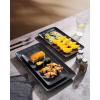 imagefamiware Serving Platter Rectangular 1567141126inch Serving Dishes for Entertaining Dishwasher Safe Stoneware Serving Trays for Party Food Turkey Snack Cheese Reactive Glaze Matte WhiteMatte Black