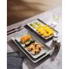 imagefamiware Serving Platter Rectangular 1567141126inch Serving Dishes for Entertaining Dishwasher Safe Stoneware Serving Trays for Party Food Turkey Snack Cheese Reactive Glaze Matte WhiteGray