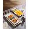 imagefamiware Serving Platter Rectangular 1567141126inch Serving Dishes for Entertaining Dishwasher Safe Stoneware Serving Trays for Party Food Turkey Snack Cheese Reactive Glaze Matte WhiteMatte White