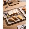 imagefamiware Serving Platter Rectangular 1567141126inch Serving Dishes for Entertaining Dishwasher Safe Stoneware Serving Trays for Party Food Turkey Snack Cheese Reactive Glaze Matte WhiteCinnamon Brown