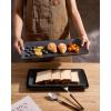 imagefamiware Serving Platter Rectangular 1567141126inch Serving Dishes for Entertaining Dishwasher Safe Stoneware Serving Trays for Party Food Turkey Snack Cheese Reactive Glaze Matte WhiteMatte Black