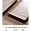imagefamiware Serving Platter Rectangular 1567141126inch Serving Dishes for Entertaining Dishwasher Safe Stoneware Serving Trays for Party Food Turkey Snack Cheese Reactive Glaze Matte WhiteCinnamon Brown