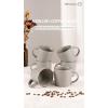 imagefamiware Coffee Mugs for 4 13 oz Mug Set Dringking Cup with Handle for Coffee Tea Cocoa Milk Milkyway serise WhiteCinnamon BrownMercuryDark Grey