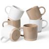 imagefamiware Coffee Mugs for 4 13 oz Mug Set Dringking Cup with Handle for Coffee Tea Cocoa Milk Milkyway serise WhiteCinnamon BrownMilkywayWhiteCinnamon Brown