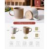 imagefamiware Coffee Mugs for 4 13 oz Mug Set Dringking Cup with Handle for Coffee Tea Cocoa Milk Milkyway serise WhiteCinnamon BrownMilkywayWhiteCinnamon Brown