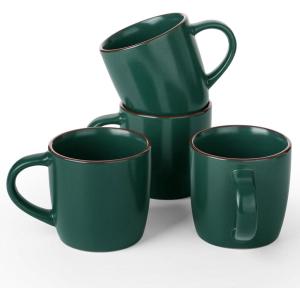 imagefamiware Coffee Mugs for 4 13 oz Mug Set Dringking Cup with Handle for Coffee Tea Cocoa Milk Milkyway serise WhiteCinnamon BrownMercuryDark Green