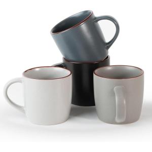 imagefamiware Coffee Mugs for 4 13 oz Mug Set Dringking Cup with Handle for Coffee Tea Cocoa Milk Milkyway serise WhiteCinnamon BrownMercuryMulticolor