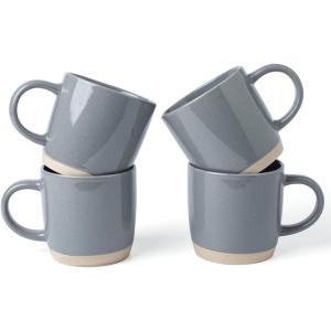 imagefamiware Coffee Mugs for 4 13 oz Mug Set Dringking Cup with Handle for Coffee Tea Cocoa Milk Milkyway serise WhiteCinnamon BrownMilkywayDark Gray