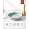 imagefamiware Milkyway 33 oz Bowl Set Pasta Bowls Set of 4 Salad Bowls Double Reactive Glaze Sturdy ampamp Stackable Ideal for Housewarming Festivals Creamy White with SpecklesLight Blue