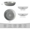 imagefamiware Pasta Bowls Set of 4 42oz Deep Salad Bowls for Eating  Aegean Stoneware Large Soup Bowl Dish Set  Microwave and Dishwasher Safe Irregular Round Black CoffeeSlate Gray