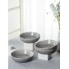imagefamiware Pasta Bowls Set of 4 42oz Deep Salad Bowls for Eating  Aegean Stoneware Large Soup Bowl Dish Set  Microwave and Dishwasher Safe Irregular Round Black CoffeeSlate Gray