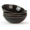 imagefamiware Pasta Bowls Set of 4 42oz Deep Salad Bowls for Eating  Aegean Stoneware Large Soup Bowl Dish Set  Microwave and Dishwasher Safe Irregular Round Black CoffeeBlack Coffee