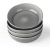 imagefamiware Pasta Bowls Set of 4 42oz Deep Salad Bowls for Eating  Aegean Stoneware Large Soup Bowl Dish Set  Microwave and Dishwasher Safe Irregular Round Black CoffeeSlate Gray