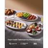 imageFamiware Serving Platter 161412 Inch Serving Dishes for Entertaining Party Serving Trays for Food Buffet Oval Platters for Food Large Plates for Bread Turkey Cheese Appetizer Cappuccino White