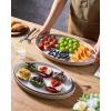 imageFamiware Serving Platter 161412 Inch Serving Dishes for Entertaining Party Serving Trays for Food Buffet Oval Platters for Food Large Plates for Bread Turkey Cheese Appetizer Cappuccino White