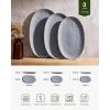 imagefamiware Serving Platter Oval 1559143129inch Serving Dishes for Entertaining Serving Bowls Dishwasher Safe Stoneware Serving Trays for Party Food Turkey Cheese Reactive Glaze Matte WhiteDark Gray