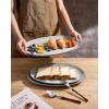 imagefamiware Serving Platter Oval 1559143129inch Serving Dishes for Entertaining Serving Bowls Dishwasher Safe Stoneware Serving Trays for Party Food Turkey Cheese Reactive Glaze Matte WhiteGray