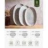 imagefamiware Serving Platter Oval 1559143129inch Serving Dishes for Entertaining Serving Bowls Dishwasher Safe Stoneware Serving Trays for Party Food Turkey Cheese Reactive Glaze Matte WhiteGray