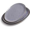 imagefamiware Serving Platter Oval 1559143129inch Serving Dishes for Entertaining Serving Bowls Dishwasher Safe Stoneware Serving Trays for Party Food Turkey Cheese Reactive Glaze Matte WhiteDark Gray