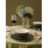 imageFamiware Garden Plates and Bowls Sets 18Piece Dishes Set for 6 Scratch Resistant Kitchen Dishes Dinnerware Set  Microwave and Dishwasher Safe Reactive Glaze and Embossed Stoneware Dark GreenDark Green