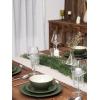 imageFamiware Garden Plates and Bowls Sets 18Piece Dishes Set for 6 Scratch Resistant Kitchen Dishes Dinnerware Set  Microwave and Dishwasher Safe Reactive Glaze and Embossed Stoneware Dark GreenDark Green