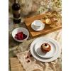 imageFamiware Garden Plates and Bowls Sets 18Piece Dishes Set for 6 Scratch Resistant Kitchen Dishes Dinnerware Set  Microwave and Dishwasher Safe Reactive Glaze and Embossed Stoneware Dark GreenWhite