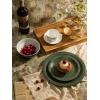 imageFamiware Garden Plates and Bowls Sets 18Piece Dishes Set for 6 Scratch Resistant Kitchen Dishes Dinnerware Set  Microwave and Dishwasher Safe Reactive Glaze and Embossed Stoneware Dark GreenDark Green