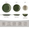 imageFamiware Garden Plates and Bowls Sets 18Piece Dishes Set for 6 Scratch Resistant Kitchen Dishes Dinnerware Set  Microwave and Dishwasher Safe Reactive Glaze and Embossed Stoneware Dark GreenDark Green