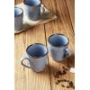 imagefamiware Coffee Mugs Set of 4 Ocean Round 115oz Coffee Cup Set with Handle for Cocoa Milk Hot Chocolate Tea or Water Stoneware Cups for Kitchen Reactive Glaze Microwave Dishwasher Safe BlueOcean RoundBlue