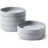 imagefamiware Star 75quot Pasta Bowls Set Salad Bowl Set of 4 Double Reactive Glaze Stackable Ideal for Your Friend for Housewarming Festivals Light GrayLight Gray