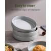 imagefamiware Star 75quot Pasta Bowls Set Salad Bowl Set of 4 Double Reactive Glaze Stackable Ideal for Your Friend for Housewarming Festivals Light GrayLight Gray