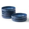 imagefamiware Star 75quot Pasta Bowls Set Salad Bowl Set of 4 Double Reactive Glaze Stackable Ideal for Your Friend for Housewarming Festivals Light GrayNebulas Blue