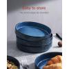 imagefamiware Star 75quot Pasta Bowls Set Salad Bowl Set of 4 Double Reactive Glaze Stackable Ideal for Your Friend for Housewarming Festivals Light GrayNebulas Blue
