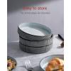 imagefamiware Star 75quot Pasta Bowls Set Salad Bowl Set of 4 Double Reactive Glaze Stackable Ideal for Your Friend for Housewarming Festivals Light GraySmoky Blue