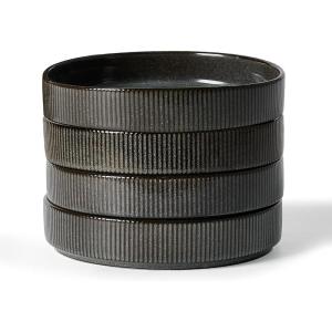 imagefamiware Star 75quot Pasta Bowls Set Salad Bowl Set of 4 Double Reactive Glaze Stackable Ideal for Your Friend for Housewarming Festivals Light GrayDeep Forest