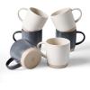 imagefamiware Coffee Mugs Set of 6 Milkyway 13 oz Mug Set Ceramic Cup Set with Handle for Coffee Tea Cocoa Milk Matte WhiteMilkywayMatte White  Matte Dark Charcoal