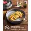 imagefamiware Mercury Pasta Bowls Set of 8 33 oz Large Salad Bowls Ceramic Pasta Plates Bowls Serving Bowls for Kitchen Microwave ampamp Dishwasher Safe Dark GrayDark Gray